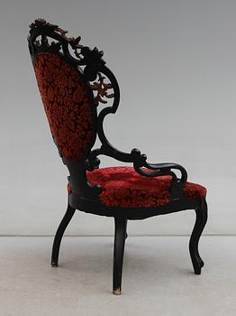 KARMFÅTÖLJ, 1800-talets andra hälft.