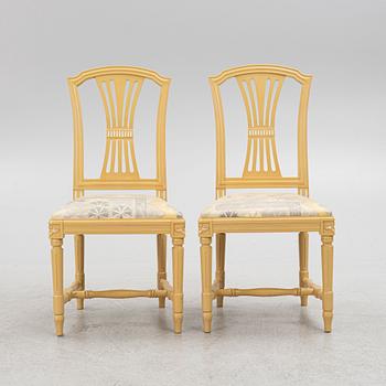 Eight Gustavian style chairs, GR Möbler AB, Tibro, second half of the 20th Century.