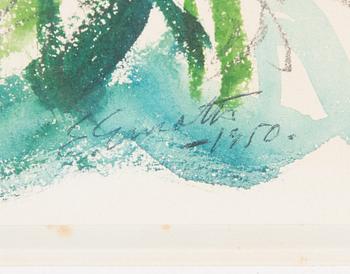 Erik Enroth, akvarell, signerad och daterad 1950.