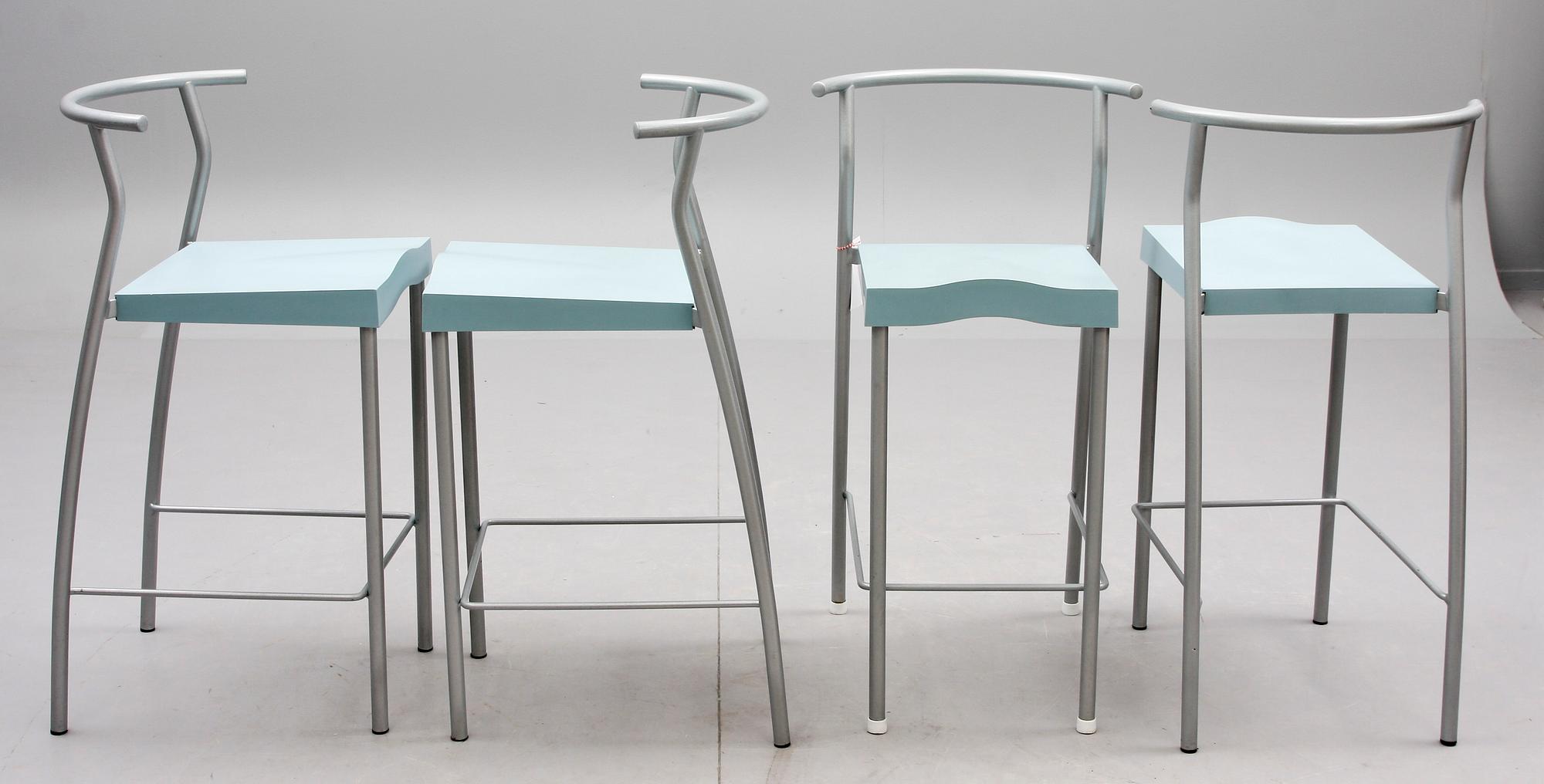 BARSTOLAR, 4 st, "Hi-Glob", Philippe Starck, Kartell. 1900-talets slut.