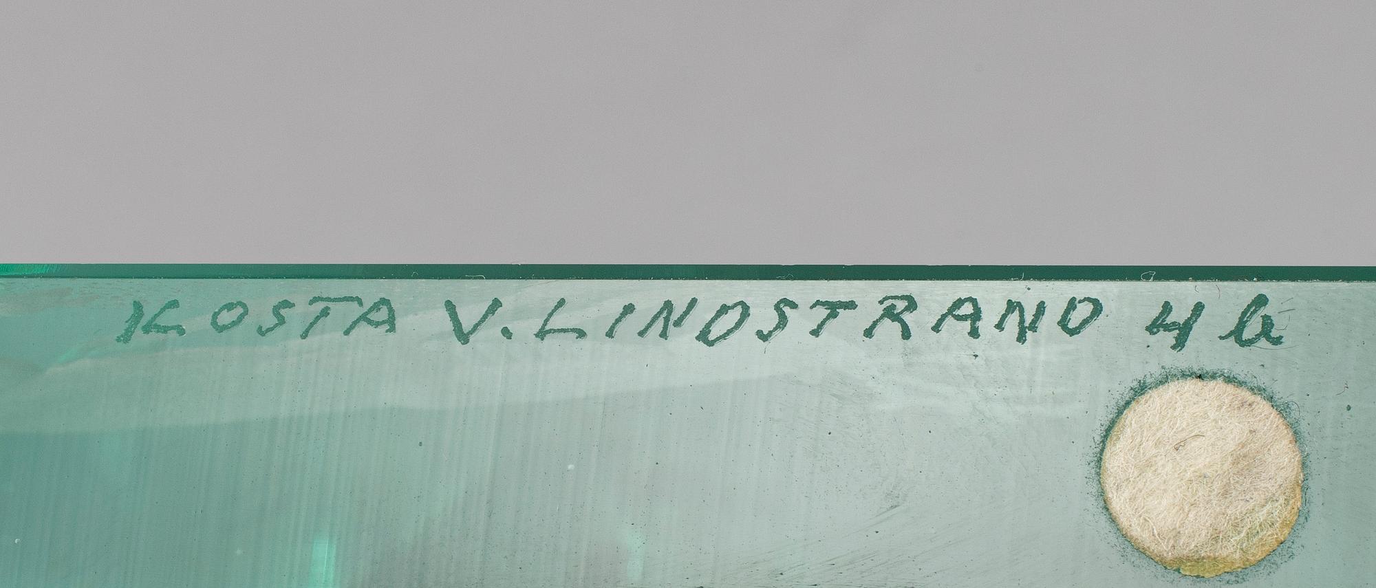 VICKE LINDSTRAND, skulptur, glas, Kosta. Signerad.