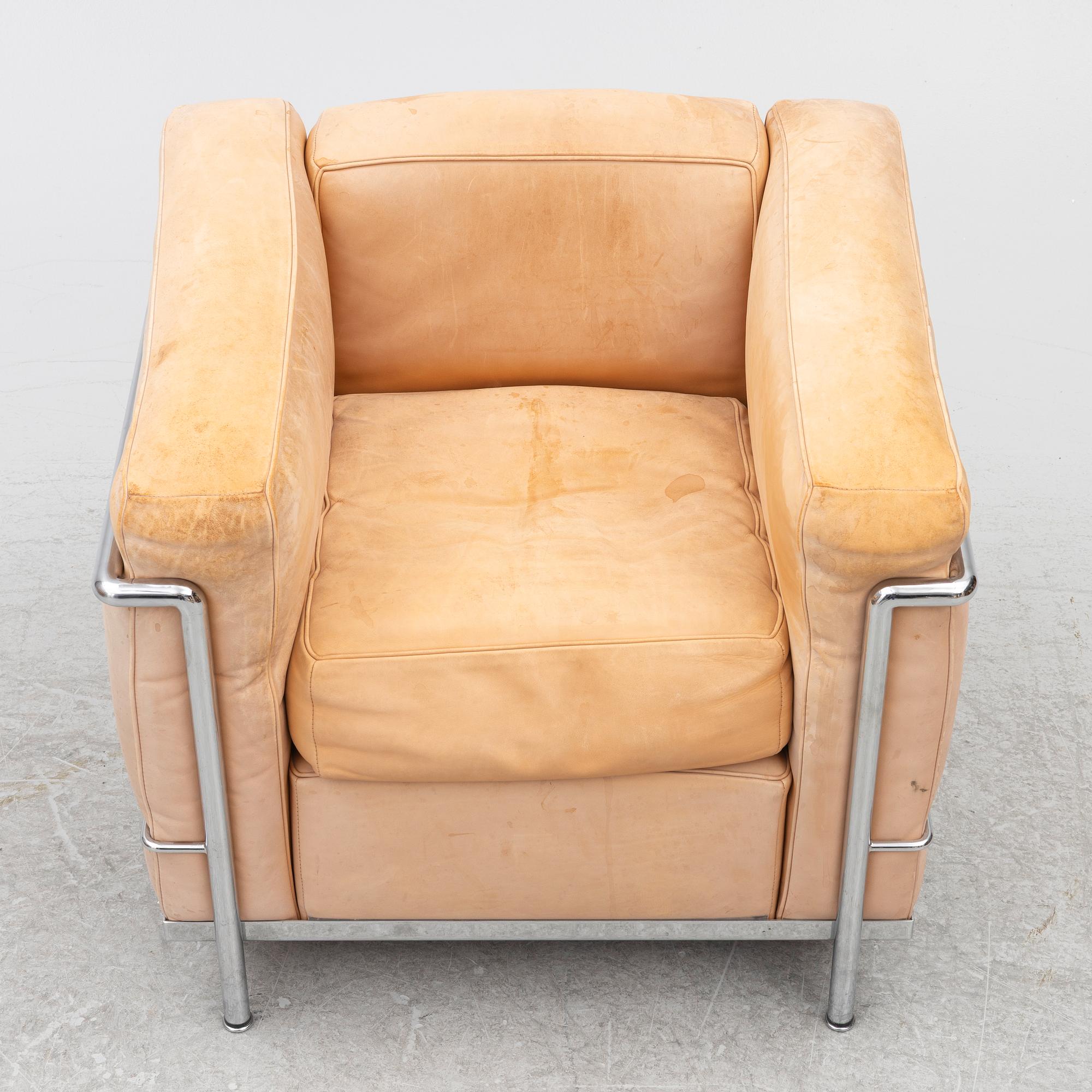 Le Corbusier (Charles-Édouard Jeanneret), , Pierre Jeanneret & Charlotte Perriand, fåtölj, "LC2", Cassina, Italien.