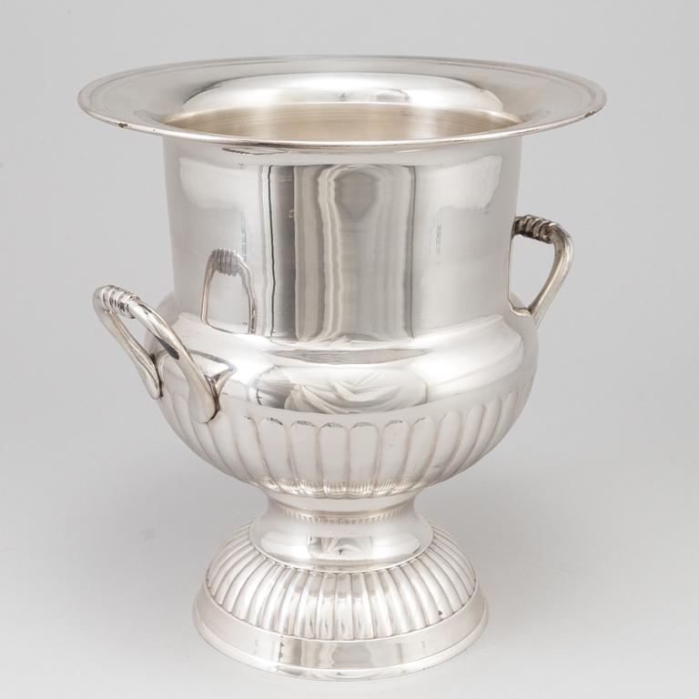 A silver plated champagne cooler, Scandia silver.