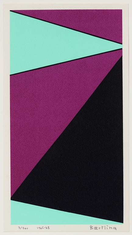 Olle Baertling, silkscreen in colours, 1965-68, signed 3/300.