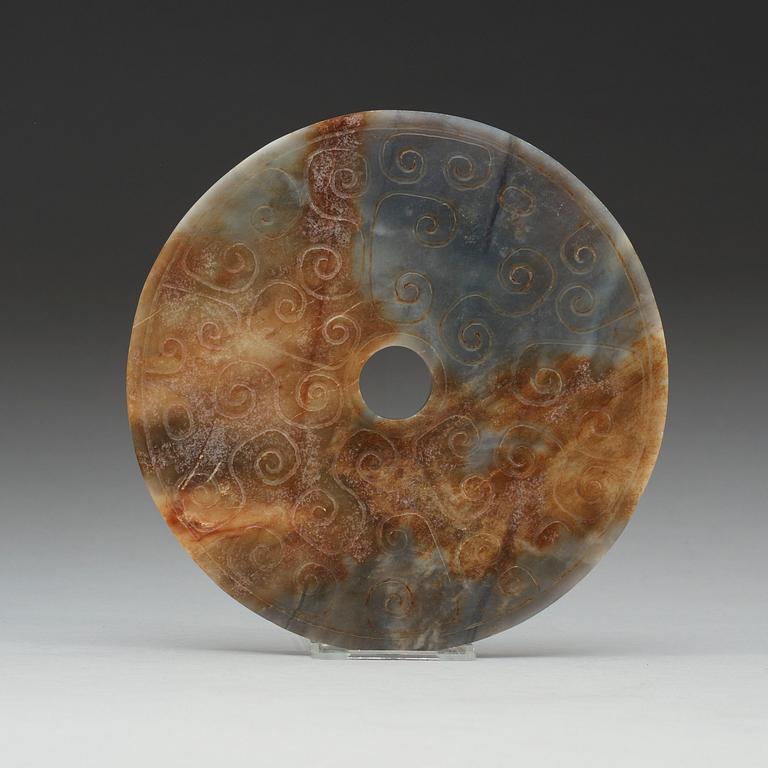 A large stone bi disc, China.