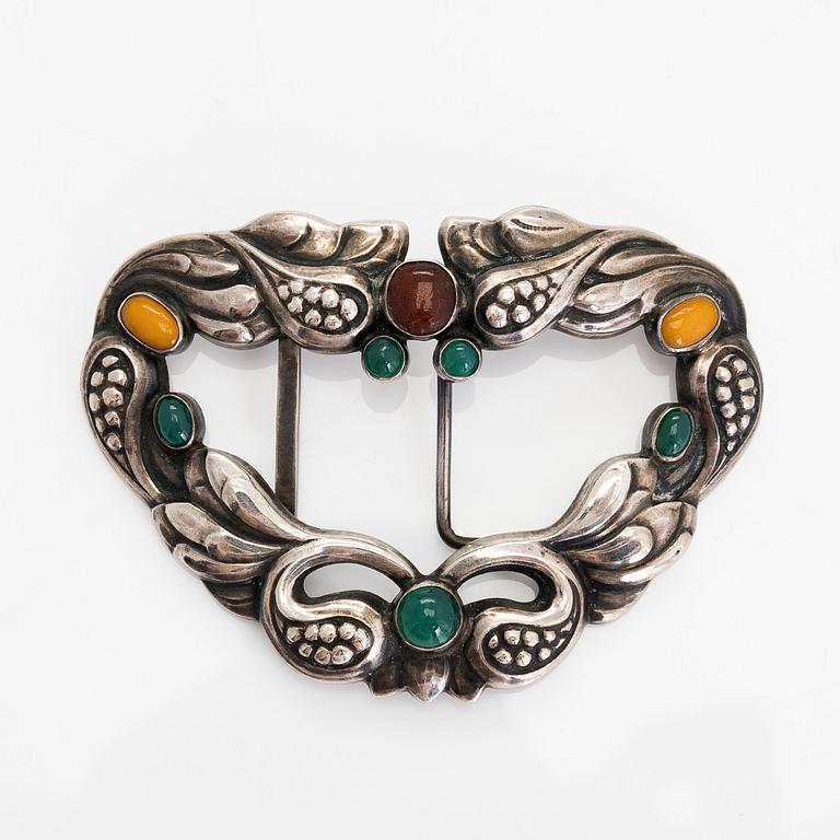 Georg Jensen, an early 20th-century silver buckle, Copenhagen Denmark 1904-1908.