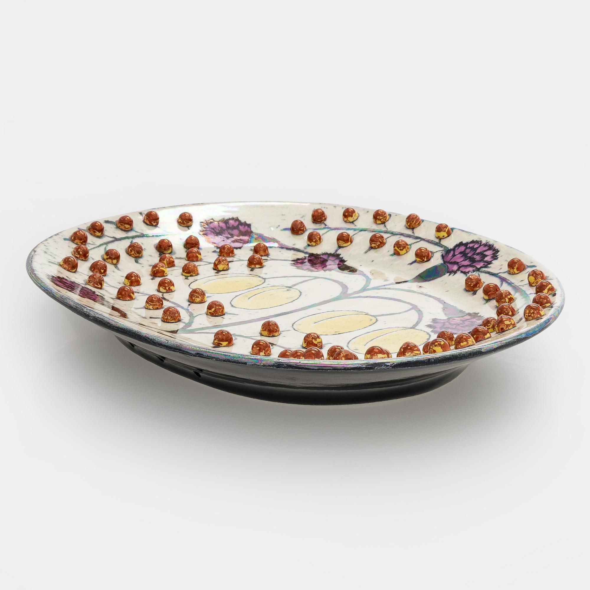 Birger Kaipiainen, Decorative dish, ceramic, signed Kaipiainen Arabia.