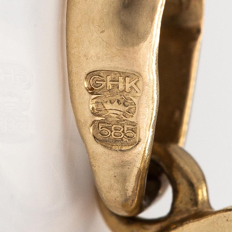 Hänge, 14K guld, diamanter 0.12 ct tot enl gravyr.