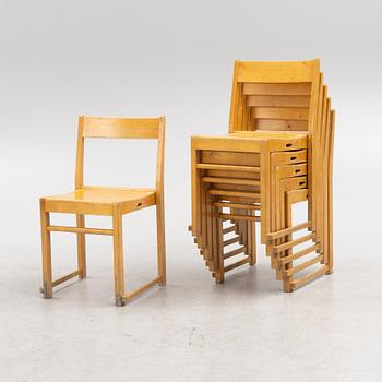 Chairs, 6 pcs, known as "Orchestra Chair", assembled by Monteringsfabriken Dala-Järna.