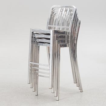 Philippe Starck, four 'Navy Chair' bar chairs, Emeco.