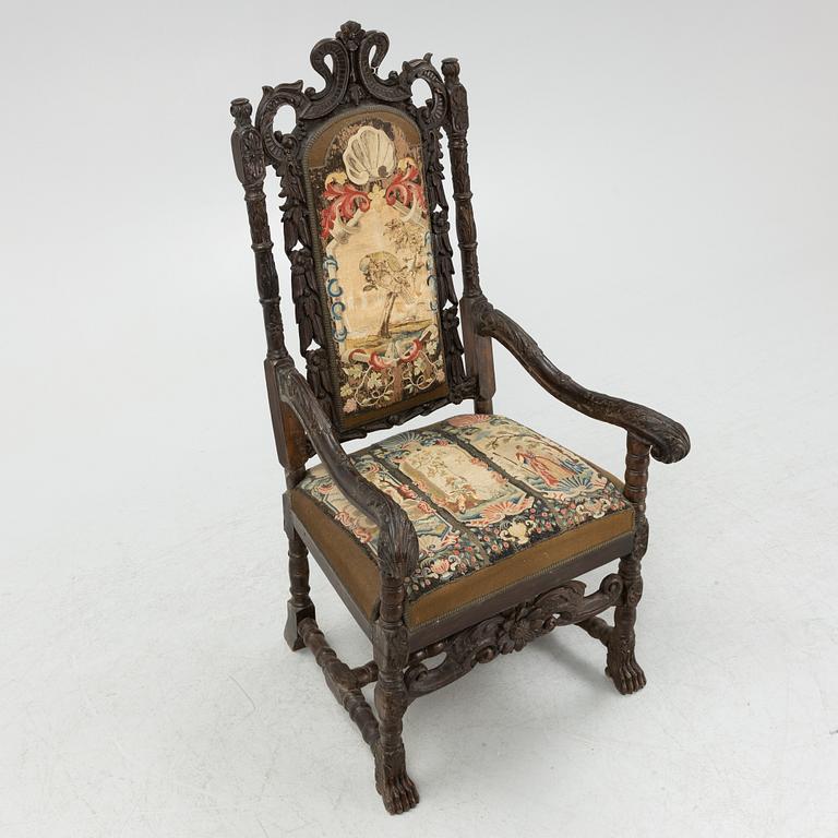 A Baroque chair, circa 1700.