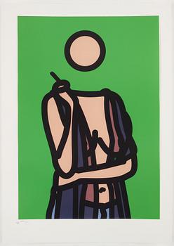 Julian Opie, after, "Ruth with Cigarette 5" from "Twenty Six Portraits by Julian Opie".