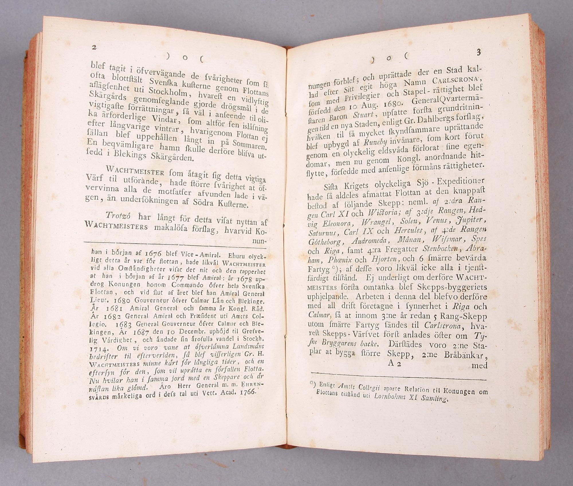 BOK, "Utkast till Swenska flottans sjö-tåg" I-II, av Carl Gustaf Tornquist, Stockholm 1788.