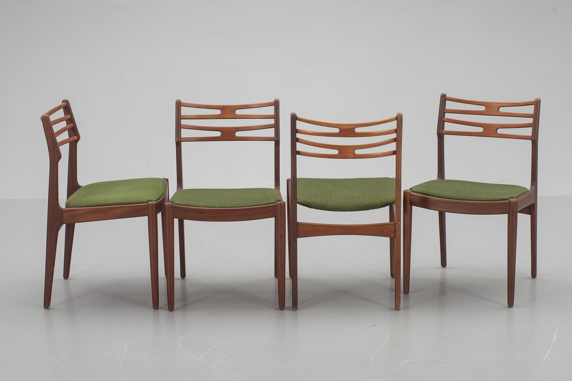 STOLAR, 4 st, sannolikt "101" Johannes Andersen för Vamo, Danmark, 1950/1960-tal.