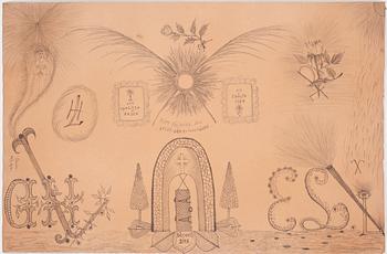 Lucie Lagerbielke · LUCIE LAGERBIELKE, teckning, ej signerad.