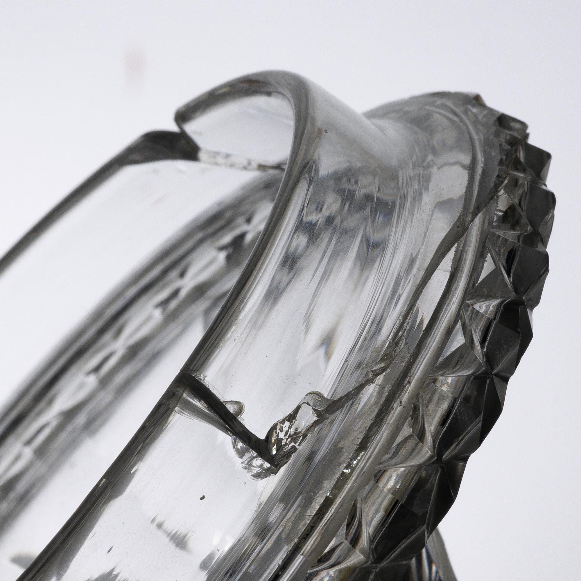 A pair of glass bonbonnières, probably Ireland. 19th century.