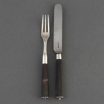 A Swedish 19th century 25 piece table cutlery, mark B&S.