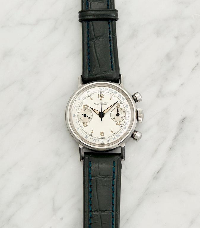 Ulysse Nardin, Locle Suisse, chronograph, "François Borgel Case", ca 1945.