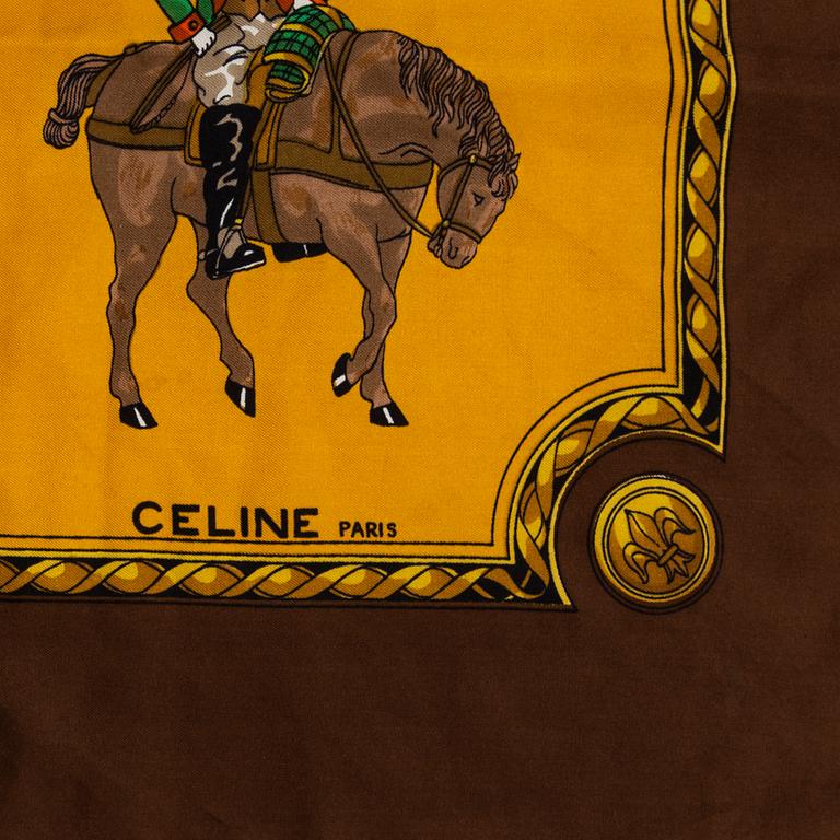 CÉLINE, two silk scarves.