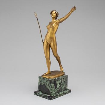 OTTO SCHEER, After. Sculpture, bronze, signed.