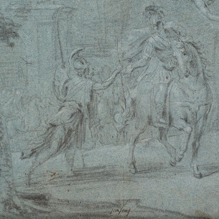 GIOVANNI ANTONIO PELLEGRINI, circle of. Unsigned. Crayon, image 27.5 x 27.5 cm.