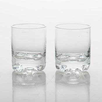 Tapio Wirkkala, snapsglas, 8 st, "Gaissa", Iittala. I två träaskar.