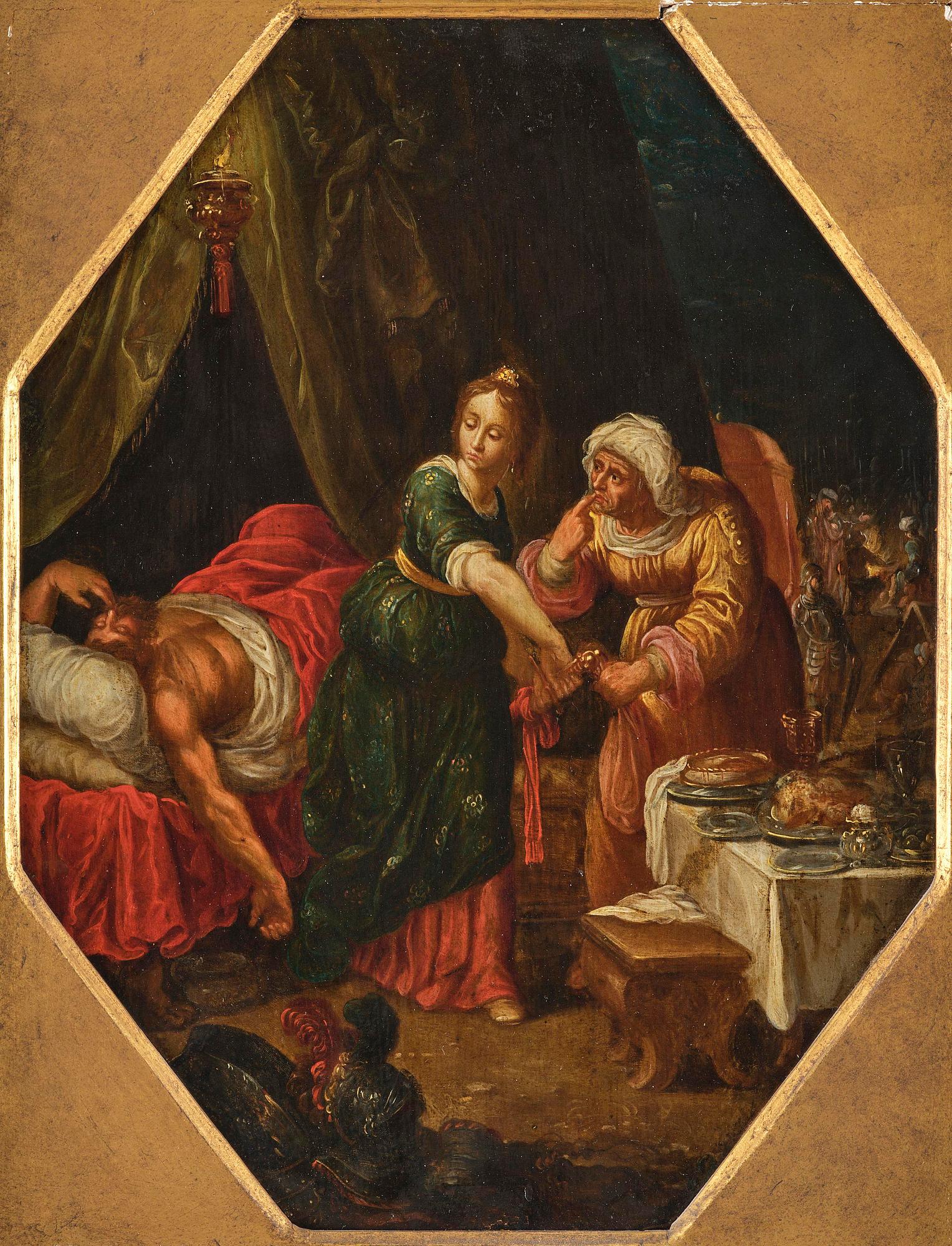 Frans Francken II, tillskriven, Judit och Holofernes.