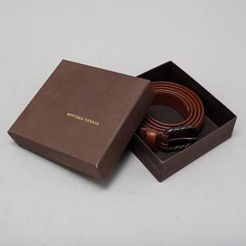 A Bottega Veneta leather belt.