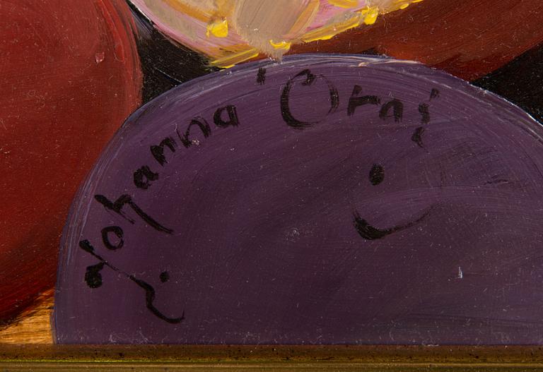 Johanna Oras, olja på duk, signerad a tergo.