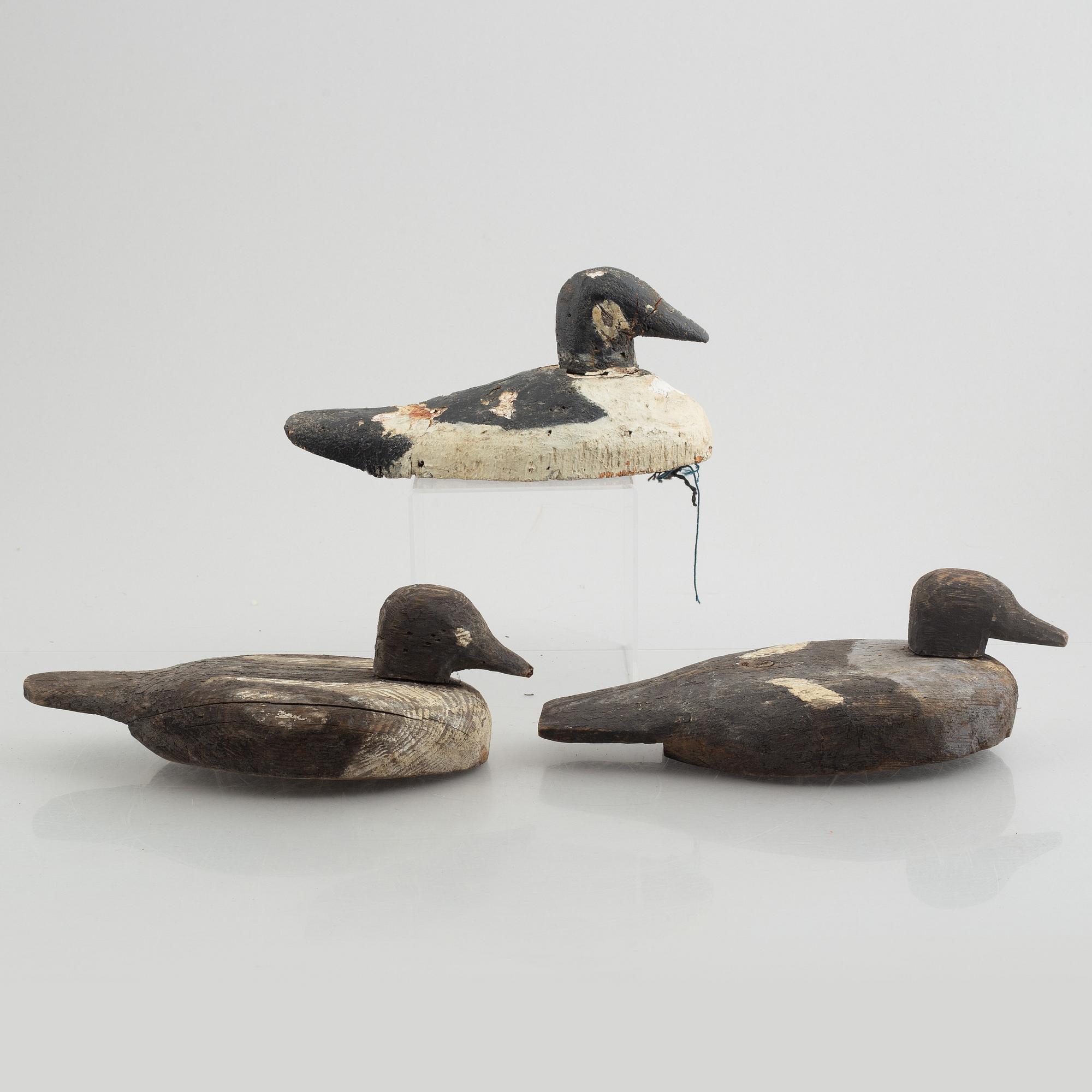 A set of three decoy ducks, early 20th Century.