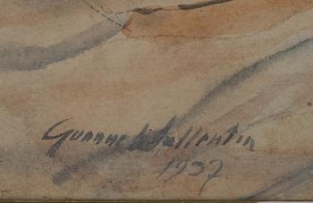 GUNNAR WALLENTIN, akvarell , signerad och daterad 1937.