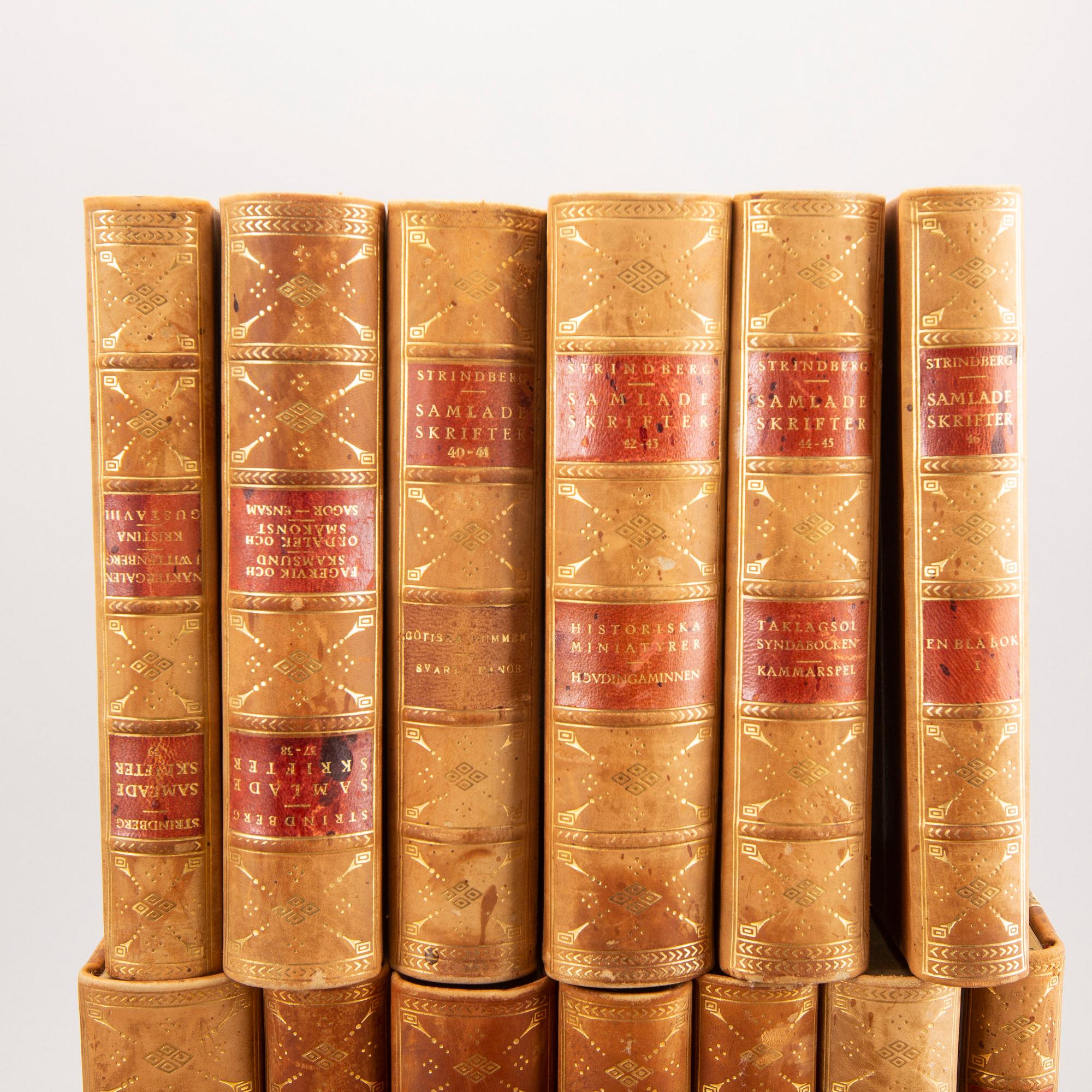 A set of 36 volumes "Samlade skrifter av August Strindberg" 1919.