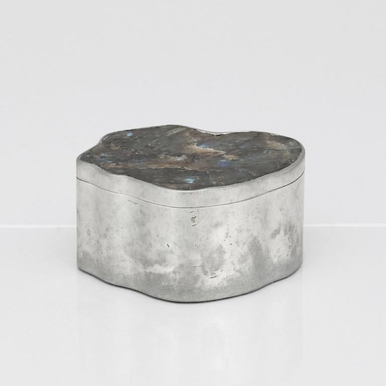 Estrid Ericson, a pewter lidded box with labradorite, Svenskt Tenn, Stockholm 1974.