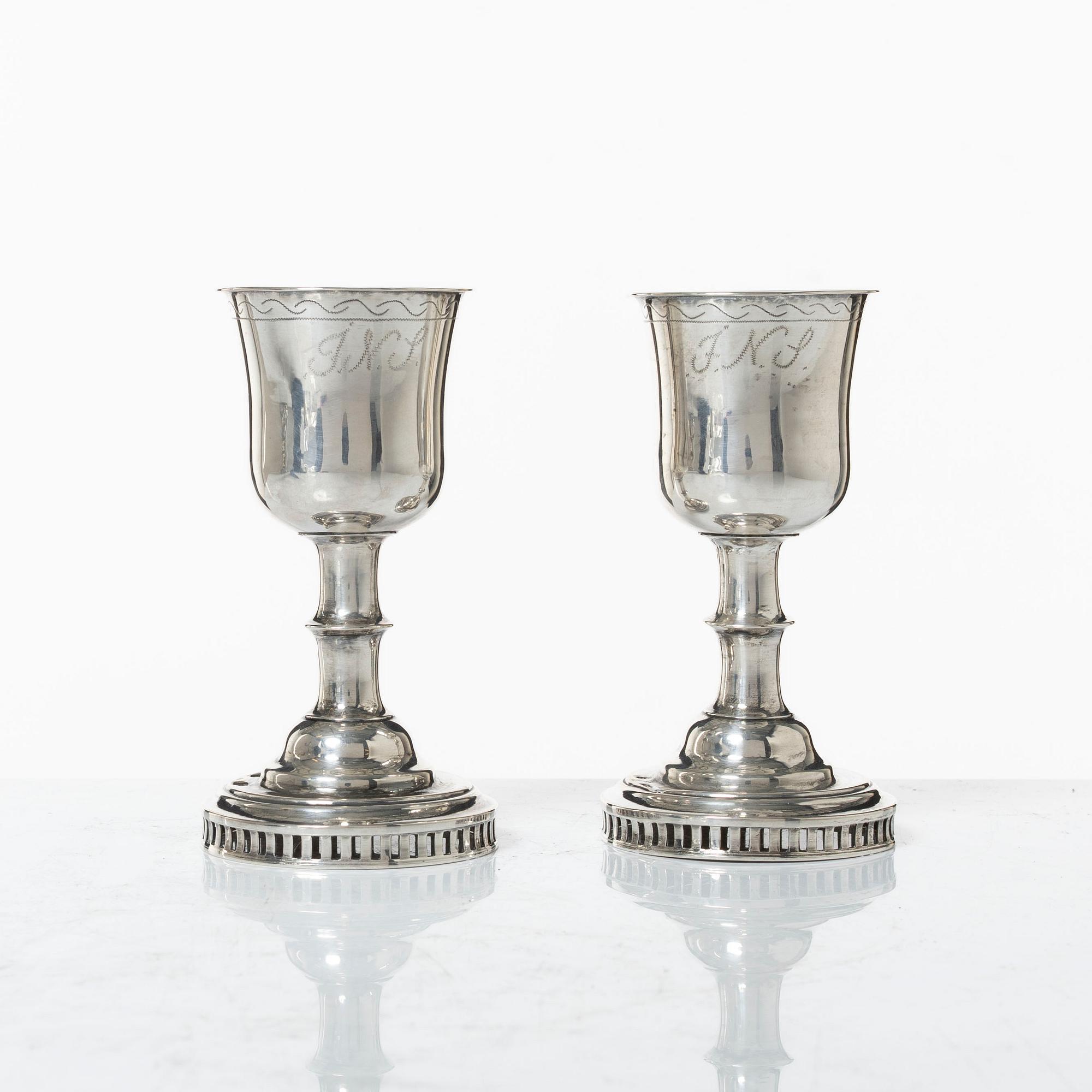 Arvid Vernström, soup ladles, a pair, silver, Eksjö 1816.