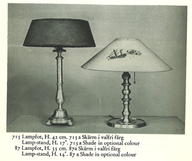 Estrid Ericson, a rare pewter table lamp model "A 87", Firma Svenskt Tenn, Stockholm, 1927.