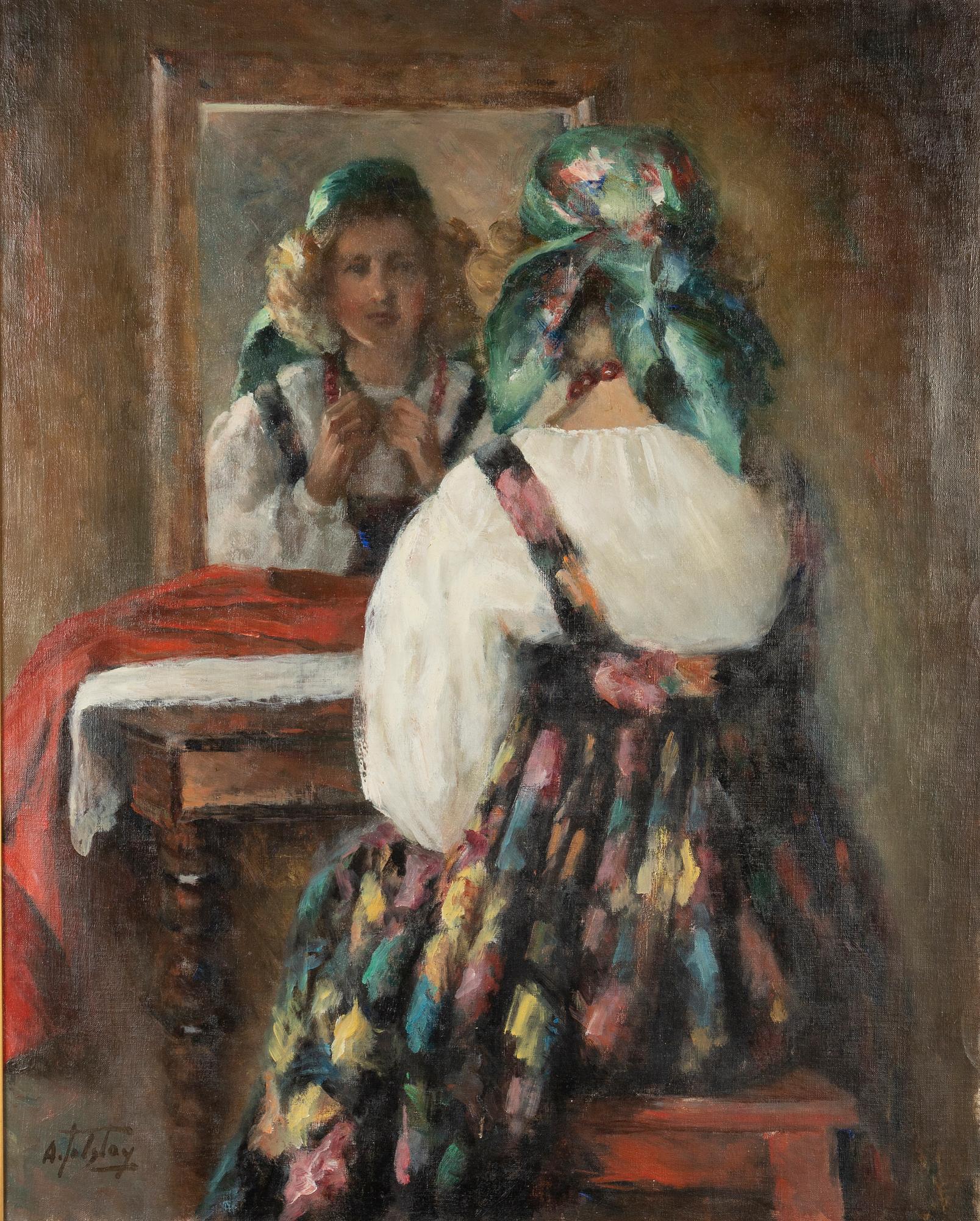 Alexander Tolstoy, oil on canvas, signed.