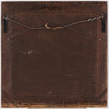 Uno Åhrén, attributed to, a rare ebonized pear wood and pewter mirror model "A 1154", Firma Svenskt Tenn, early 1930s.