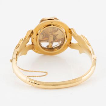 Bangle, 18K gold with enamel.