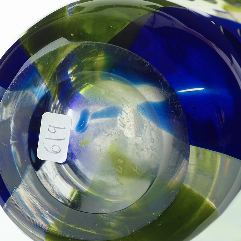 VICKE LINDSTRAND, vas, glas, Kosta 1950-70-tal, unik.