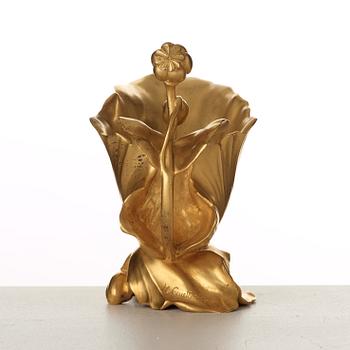 Henri Francois Coutheillas Attributed to, an Art Nouveau gilt-bronze vase, France ca 1900.