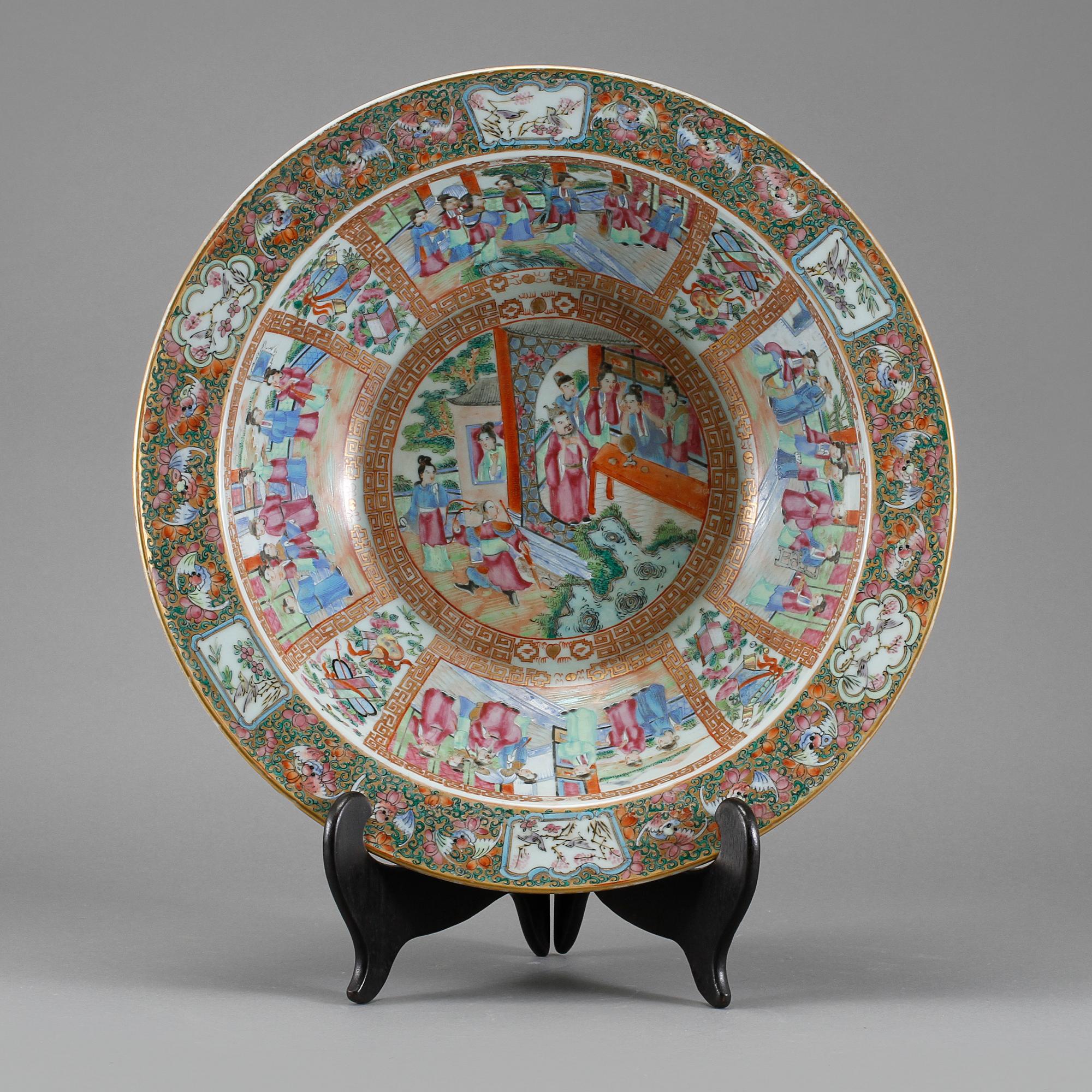 SKÅL, porslin, Kina, Kanton, 1800-talets slut.