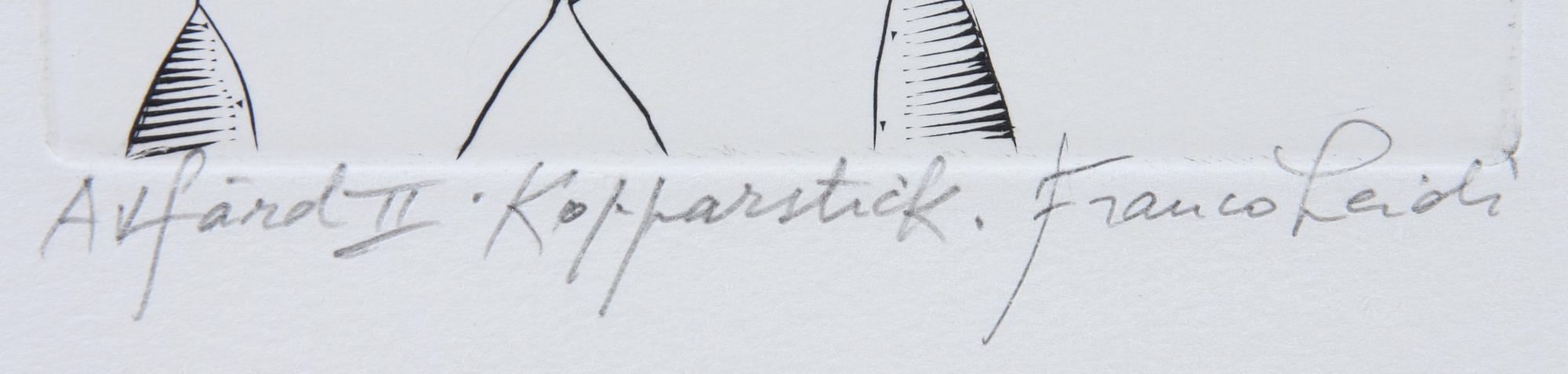 FRANCO LEIDI, kopparstick, sign o dat.