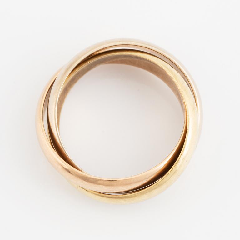 Cartier ring "Trinity", 18K trefärgat guld.