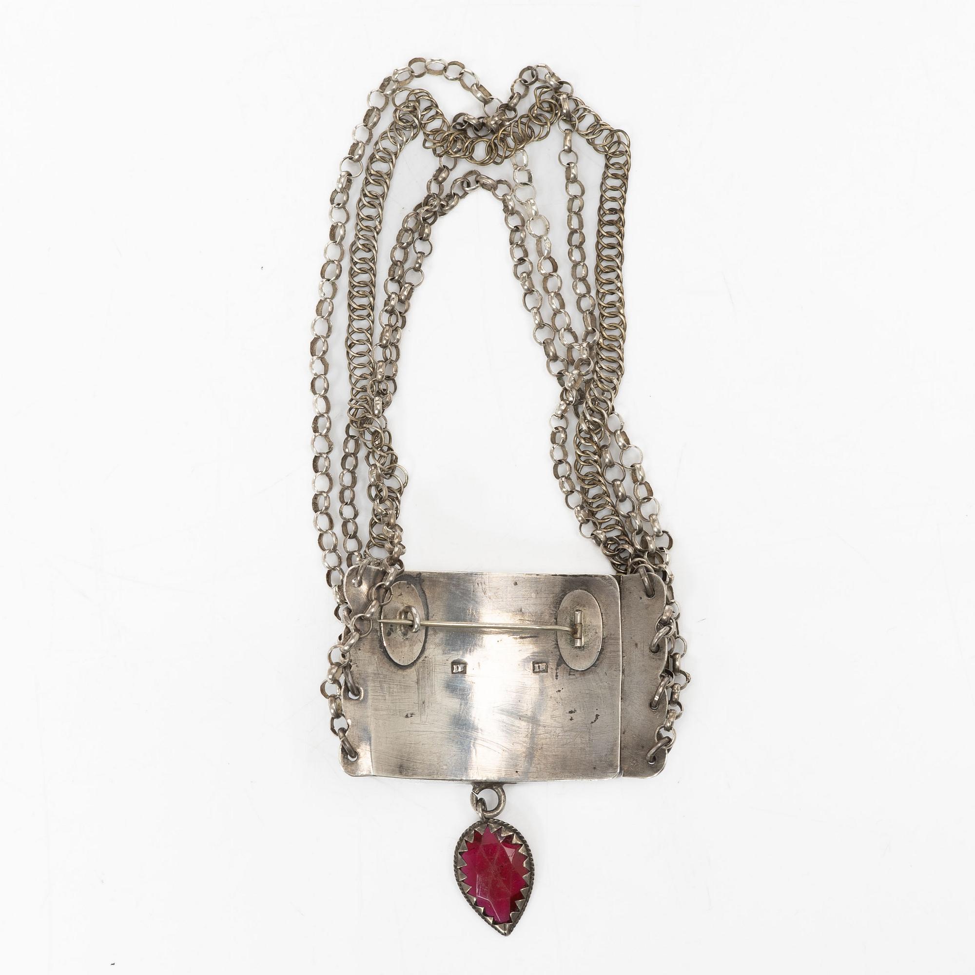 A Swedish silver neck clasp, mark probably of Johan Fagerberg, Karlskrona circa 1820.