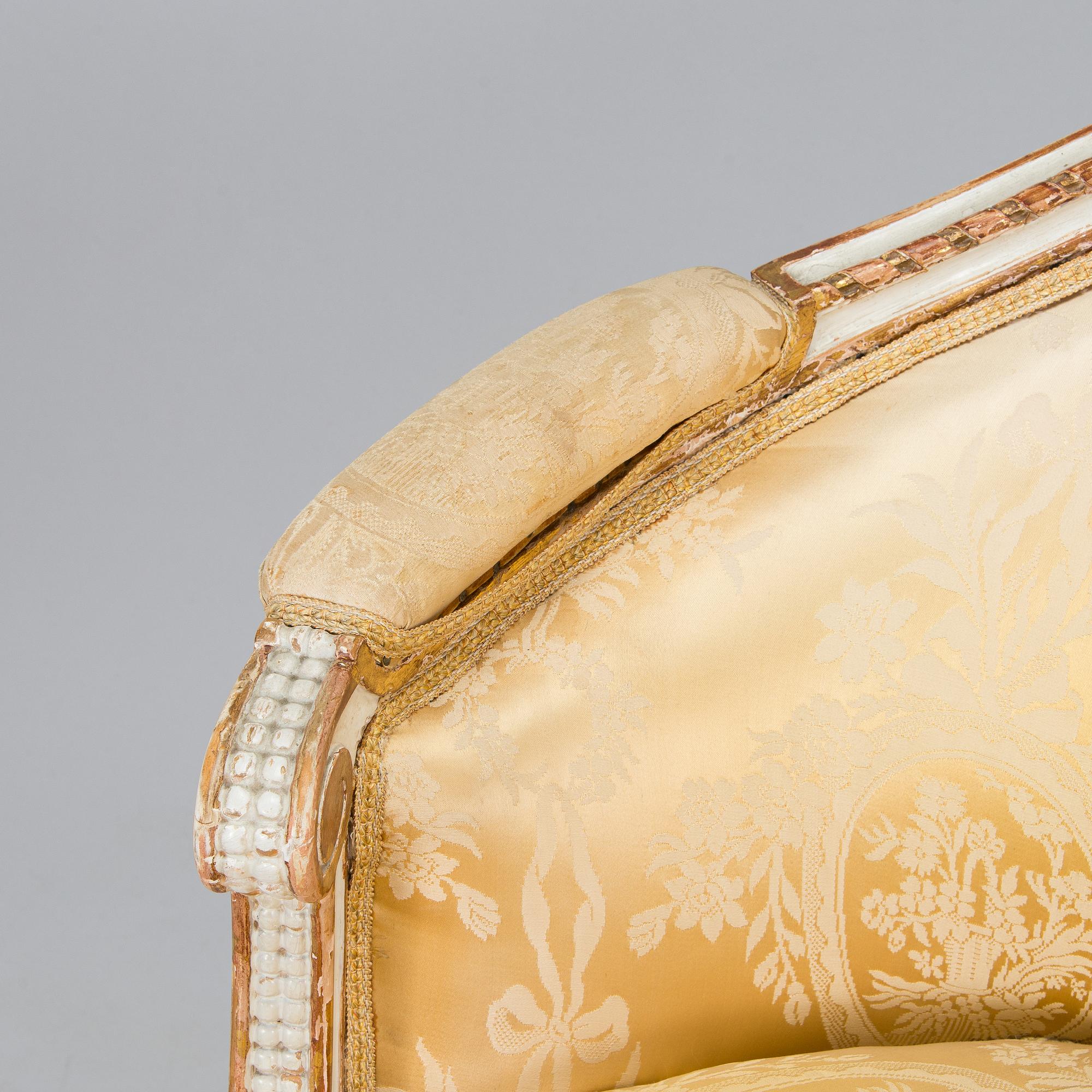 An 8-piece Gustavian style furniture set, late 19th century.