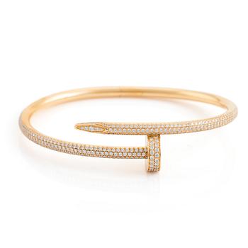 Cartier armband "Juste un Clou" 18K guld med runda briljantslipade diamanter.