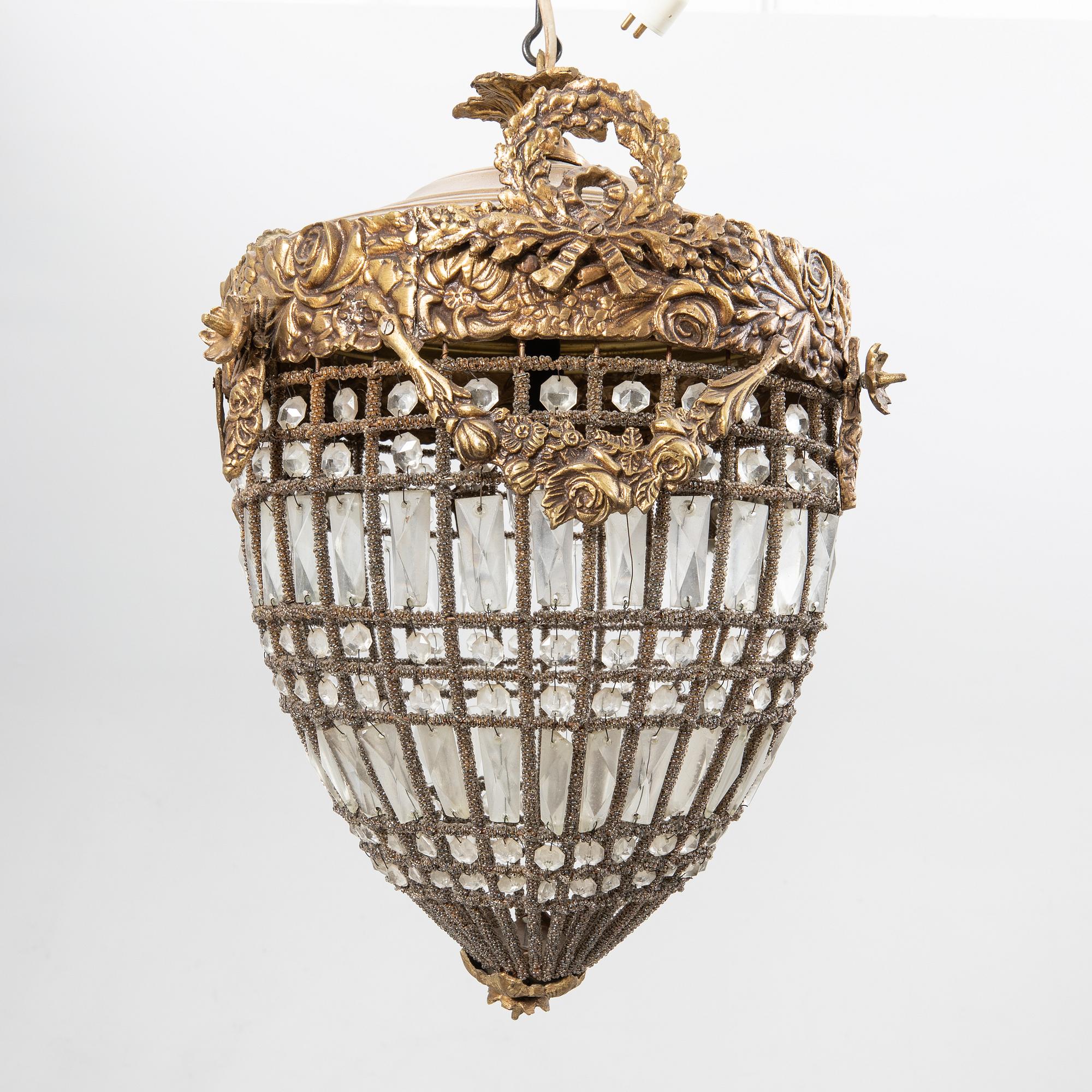 Ceiling lamp Louis XVI style, second half of the 20th century.