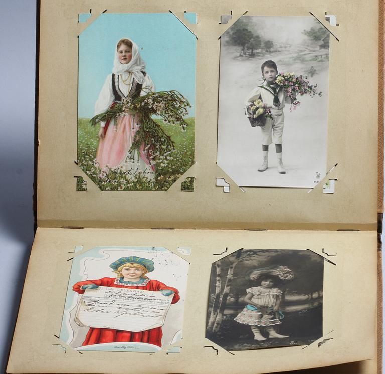 BREFKORTSALBUM MED VYKORT, tidigt 1900-tal.