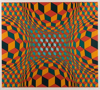 VICTOR VASARELY, serigraphe, signed and numbered 44/50.