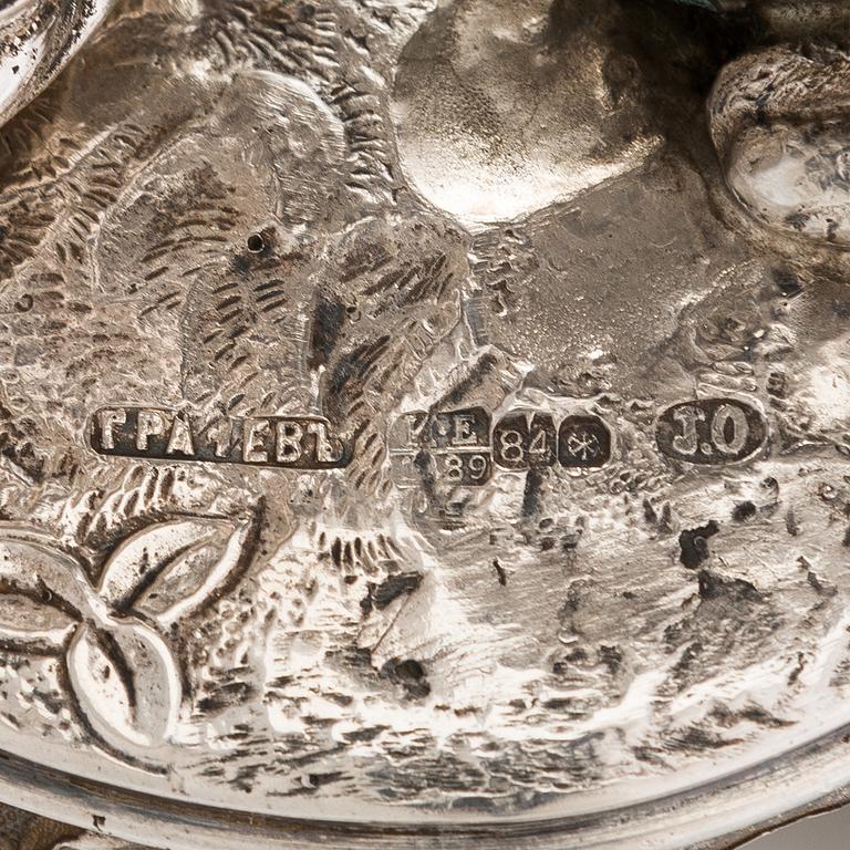 Johan Olsonius, saltkar, silver, Grachev, S:t Petersburg 1889.